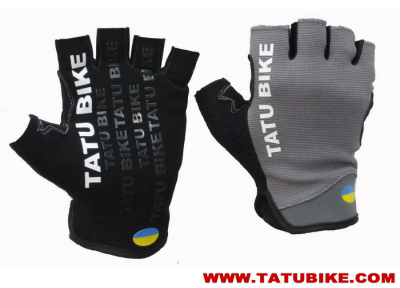 Перчатки TATU-BIKE GEL, кор. пальцы CG2013, серые, M фото 