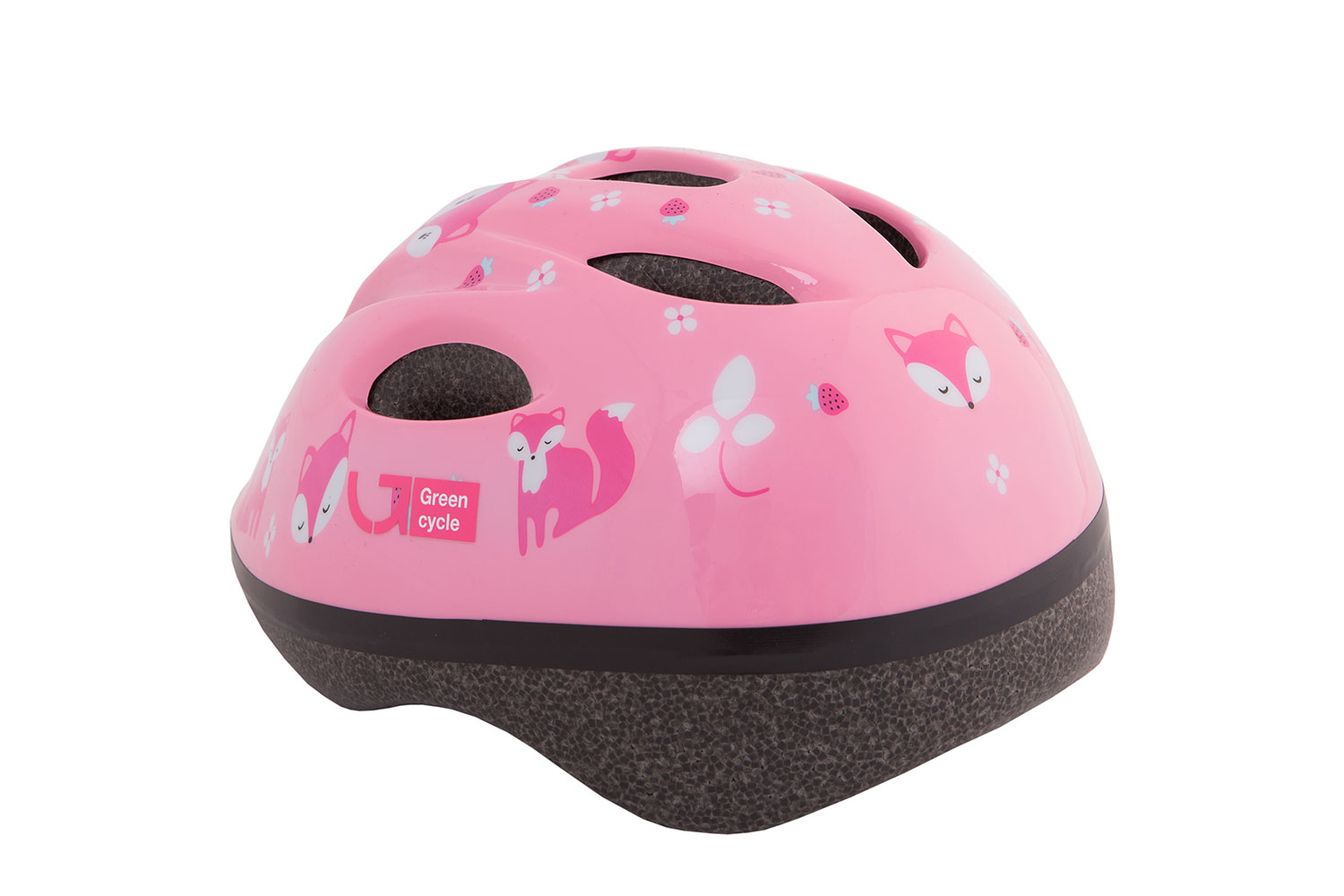 Шлем детский Green Cycle Foxy размер 50-54см розовый/малиновый/белый лак фото 3
