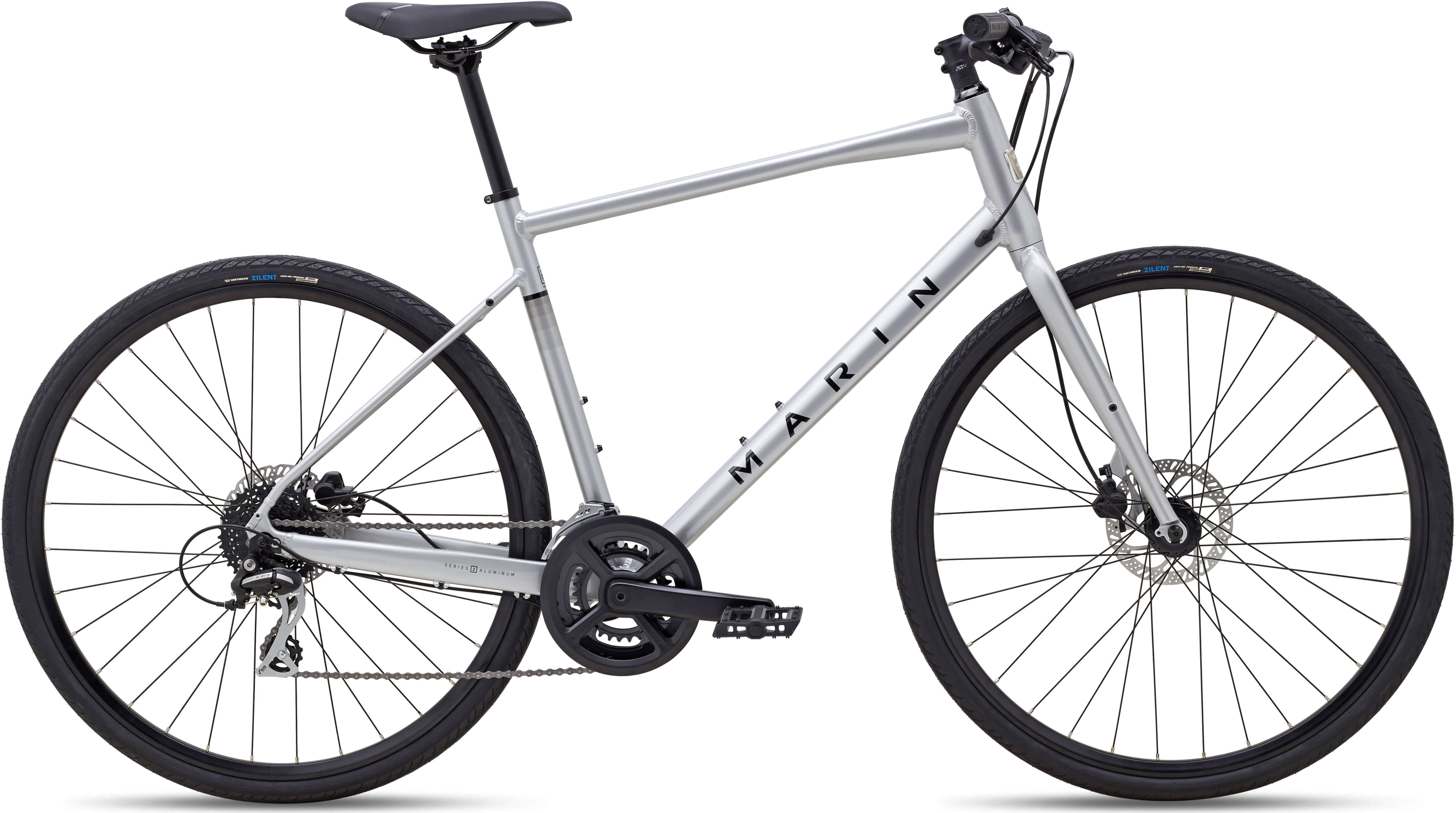 Велосипед 28" Marin Fairfax 2 рама - M 2024 Gloss Silver/Black фото 