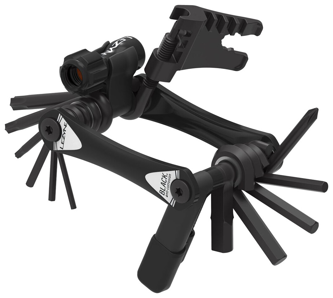 Мультитул Lezyne RAP II, 20 інструментів, Tubeless, BLACK ANTI-CORROSION BLACK CНROME фото 