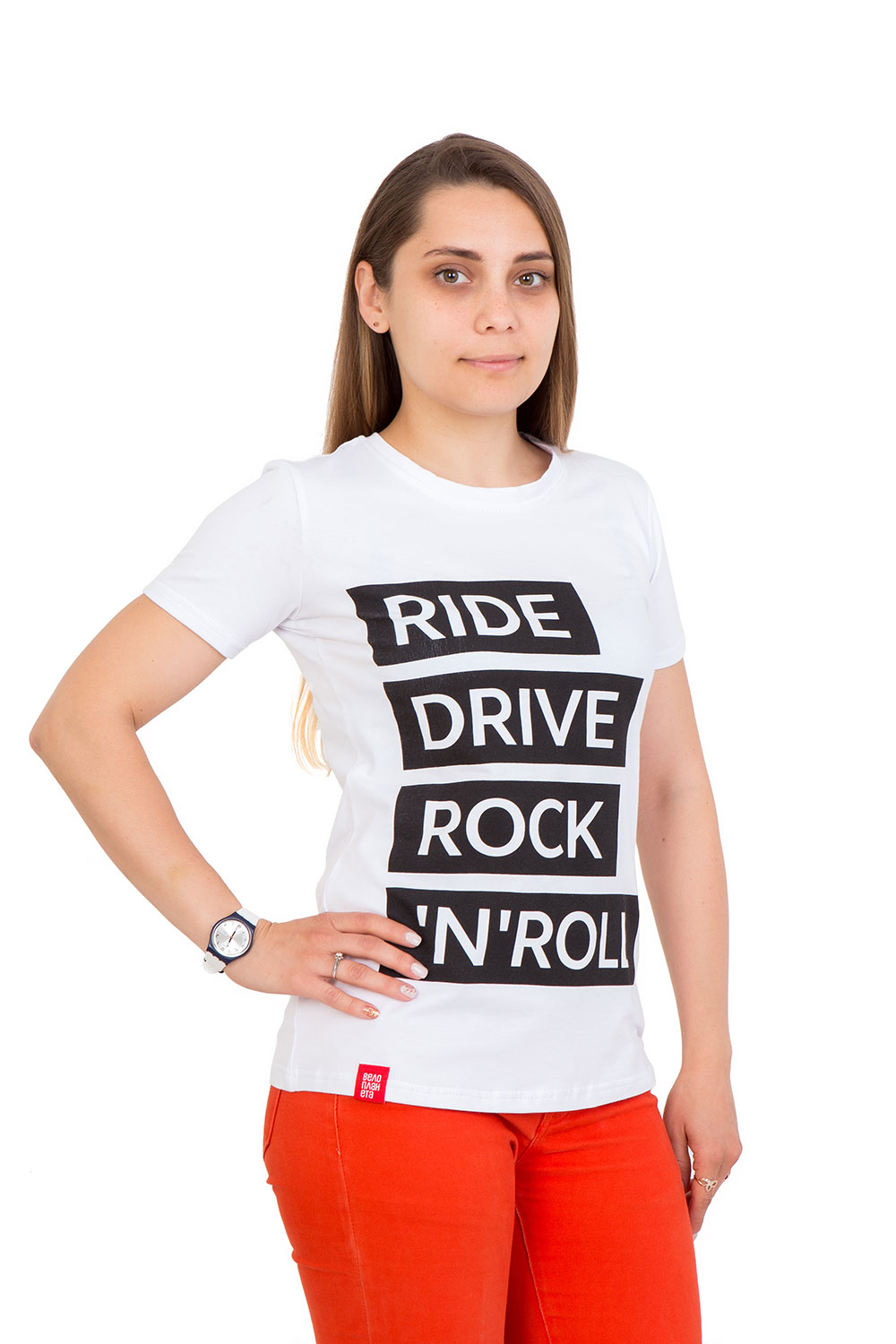 Футболка Ride drive rock&roll женская белая, размер L фото 
