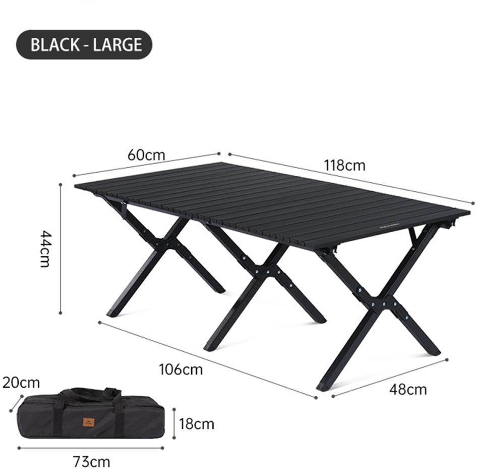 Стол складной Naturehike CNK2300JU010, 118x60x44 см, черный фото 2