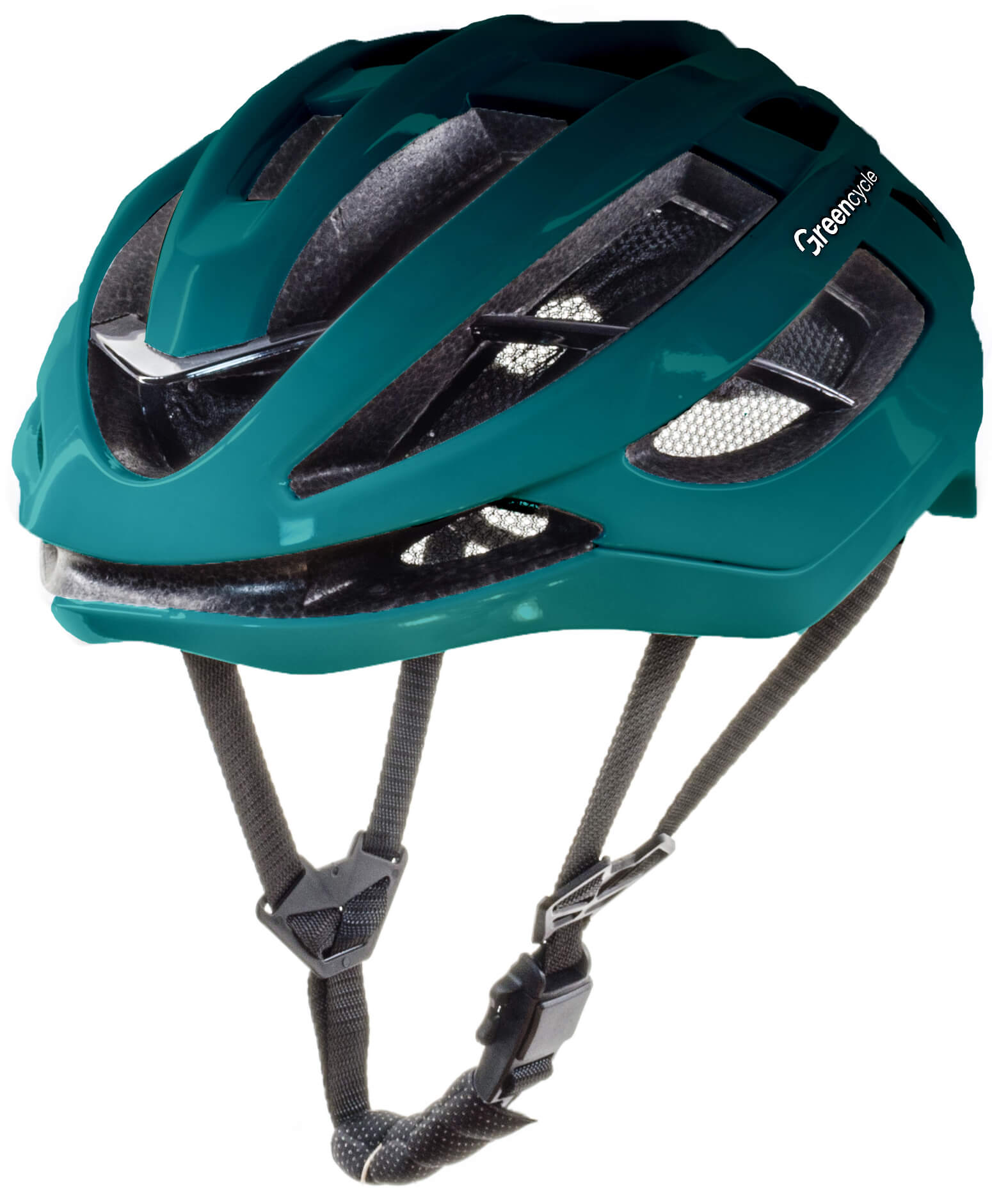 Шолом Green Cycle ROCX розмір 54-58см зелено-чорний глянець фото 