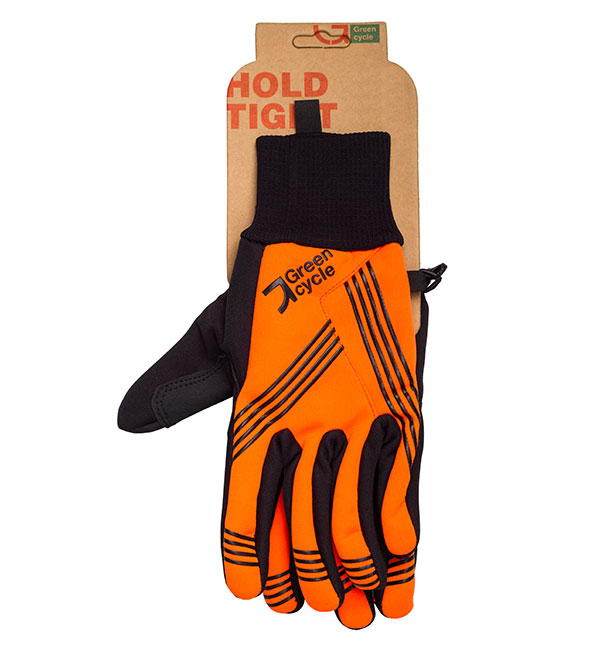 Перчатки Green Cycle NC-2401-2014 WindStop с закрытыми пальцами M черно-оранжевые фото 