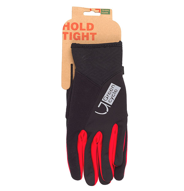 Перчатки Green Cycle NC-2581-2015 WindStop с закрытыми пальцами XL черно-красные фото 