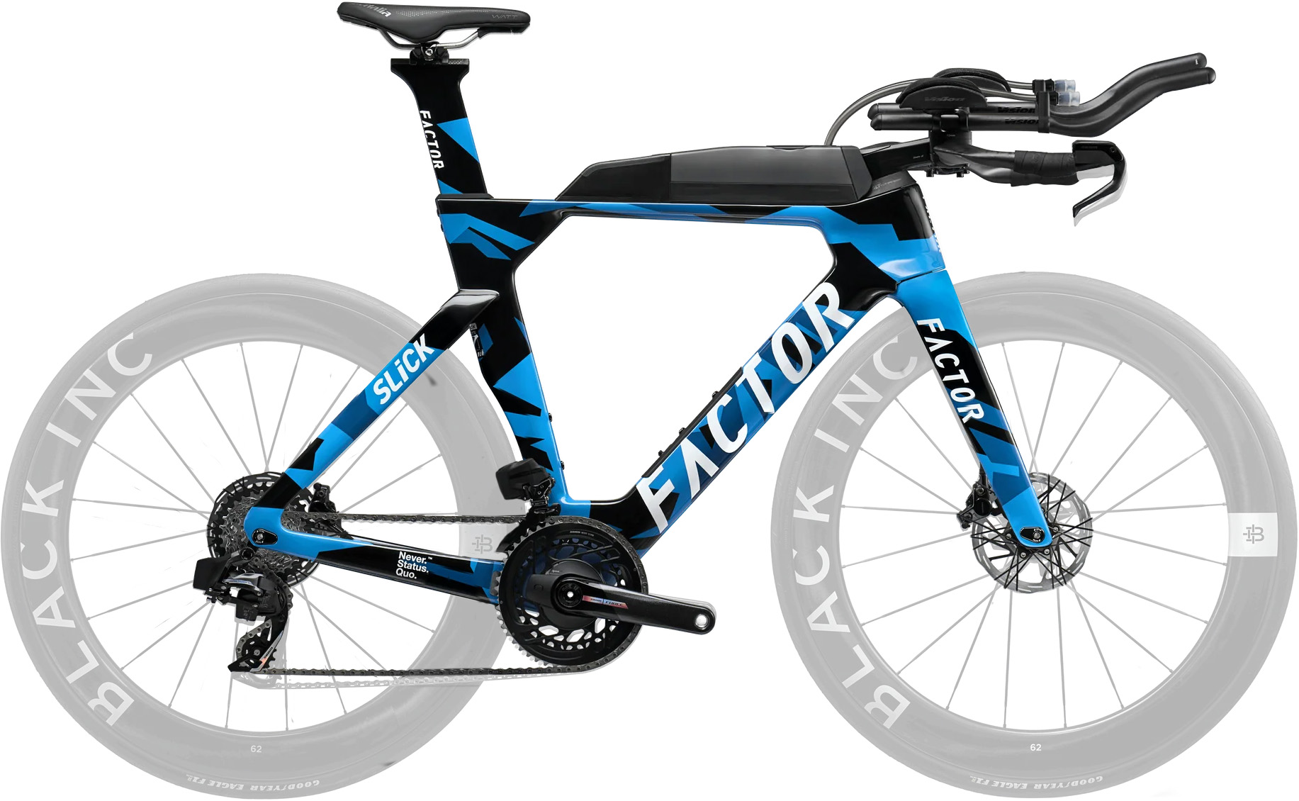 Велосипед 28" Factor TRIATHLON SLiCK Sram Force eTAP AXS рама - 58 см Nebula Blue (w/o wheels) фото 