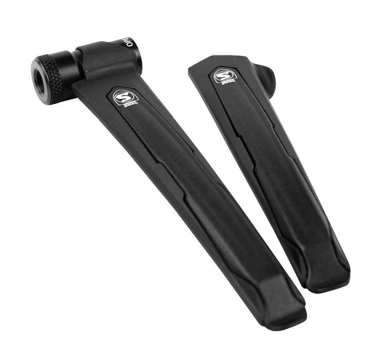 Лопатки бортувальні SILCA Eolo 2-in-1 Tire Levers з адаптером для CO2-балонів, комплект 2 шт, чорні фото 