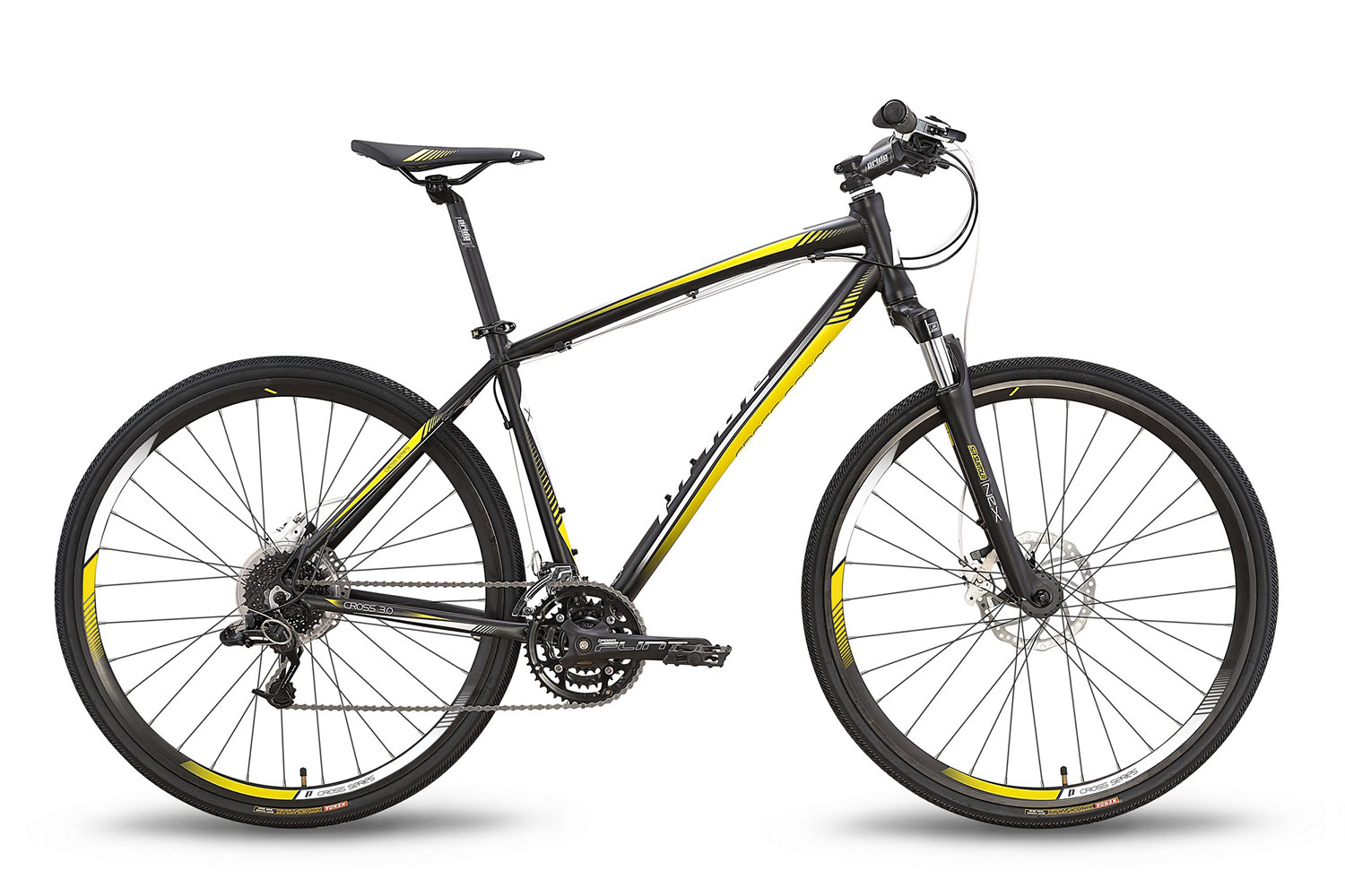 Велосипед 28 '' Pride CROSS 3.0 рама - 19 "чорно-жовтий матовий 2016 фото 