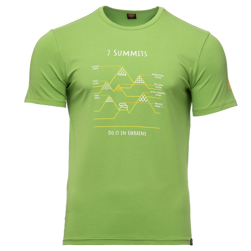 Футболка Turbat 7 Summits Green мужская, размер XL, зеленая фото 