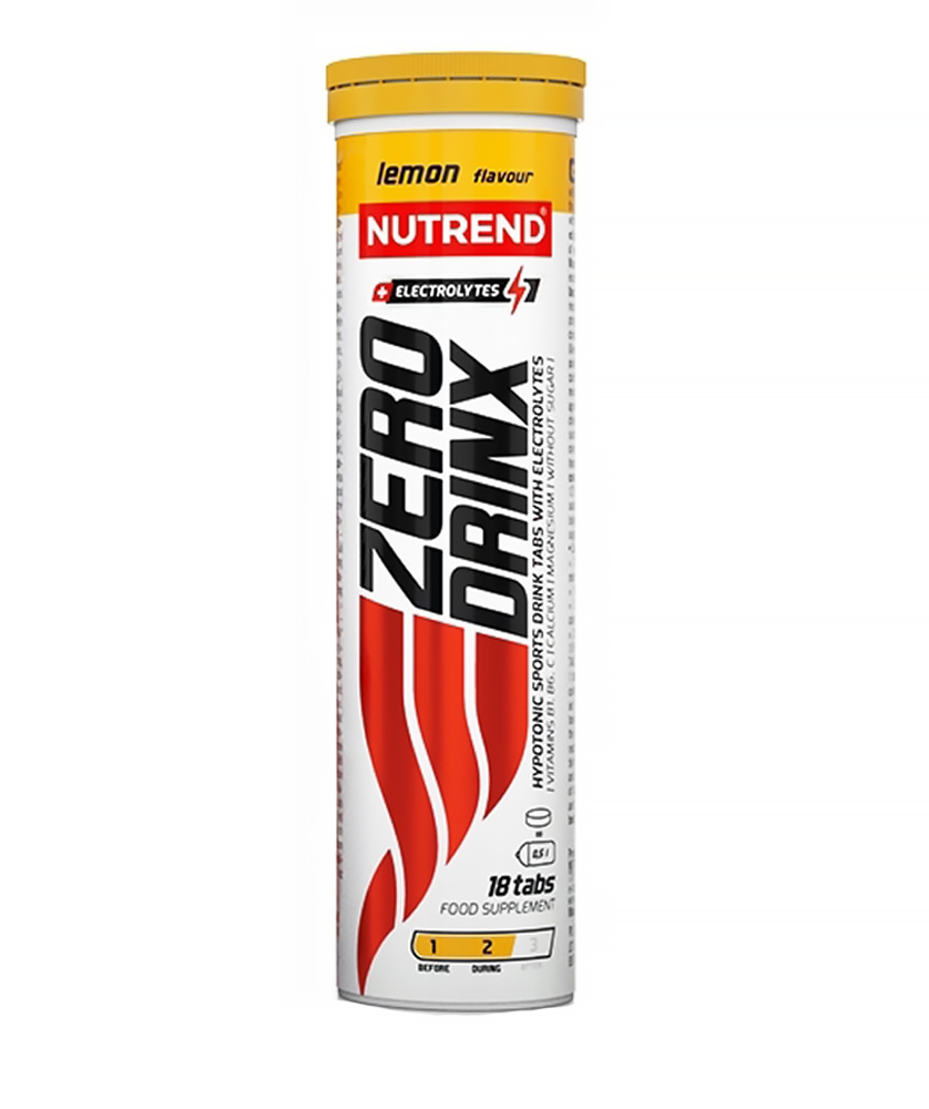 Изотоник в растворимых таблетках Nutrend ZERODRINX TABS, без сахара, Лимон, 18 таблеток в тубе фото 