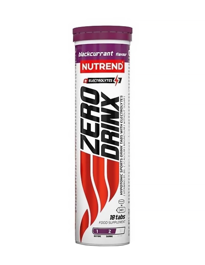 Ізотоник у розчинних таблетках Nutrend ZERODRINX TABS, без цукру, Чорна смородина, 18 таблеток у тубі фото 