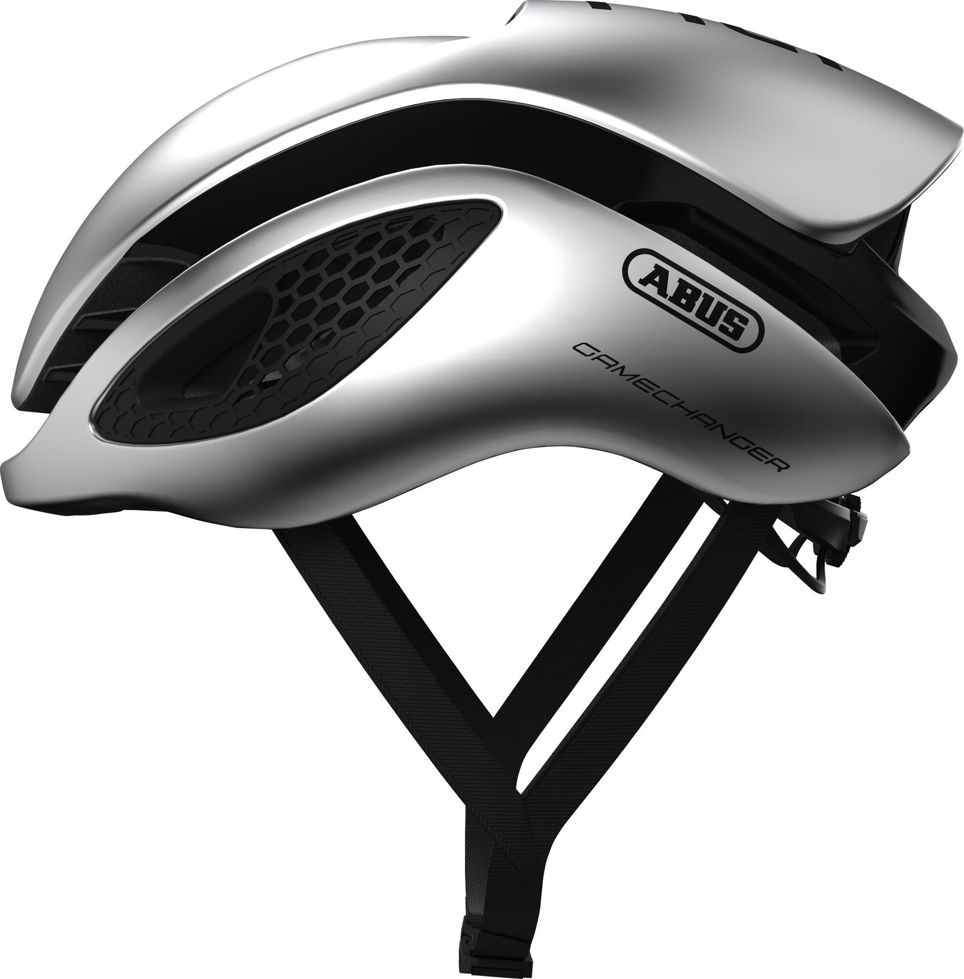 Шлем ABUS GAMECHANGER, размер M (52-58 см), Gleam Silver, серебристо-черный фото 