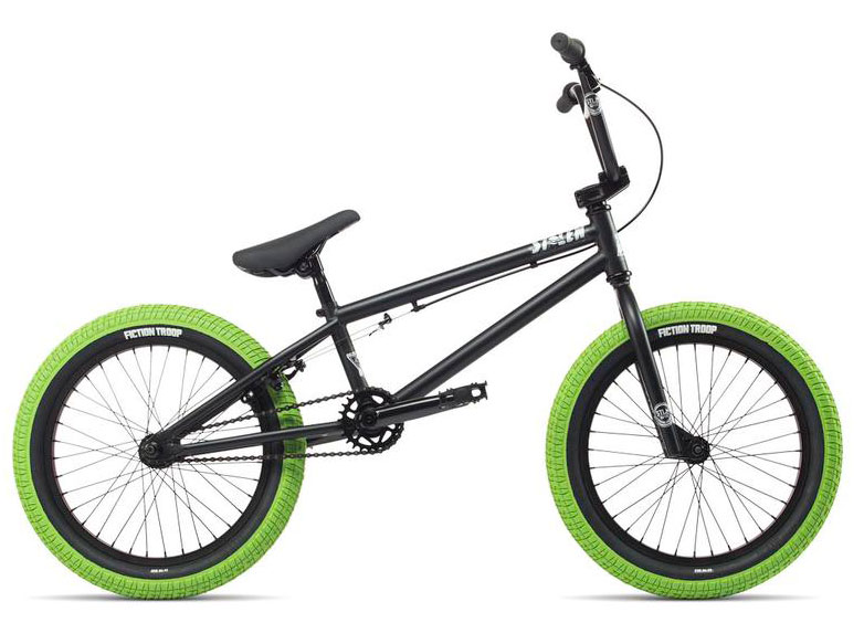 Велосипед 18" Stolen AGENT рама - 18" matte black w/gang green tires (черный матовый) 2018