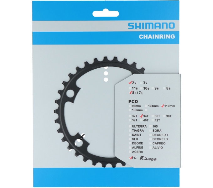 Звезда к шатуну Shimano FC-R2000 CLARIS, 34T, 2Х7/8-ск. фото 