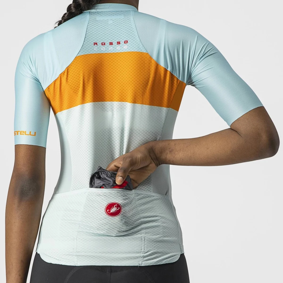 Джерсі Castelli Aero Pro кор рукав жіноче помаранчево-блакитне S фото 2