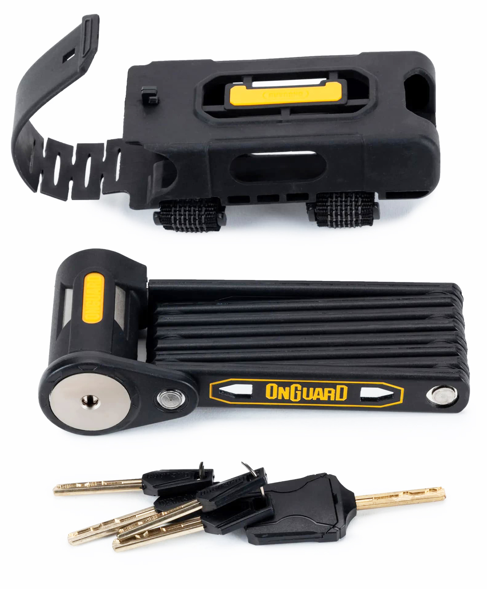 Замок складной Onguard K9 Heavy Duty, 112см, прорезиненный короб-держатель на раму, 5 ключей фото 4