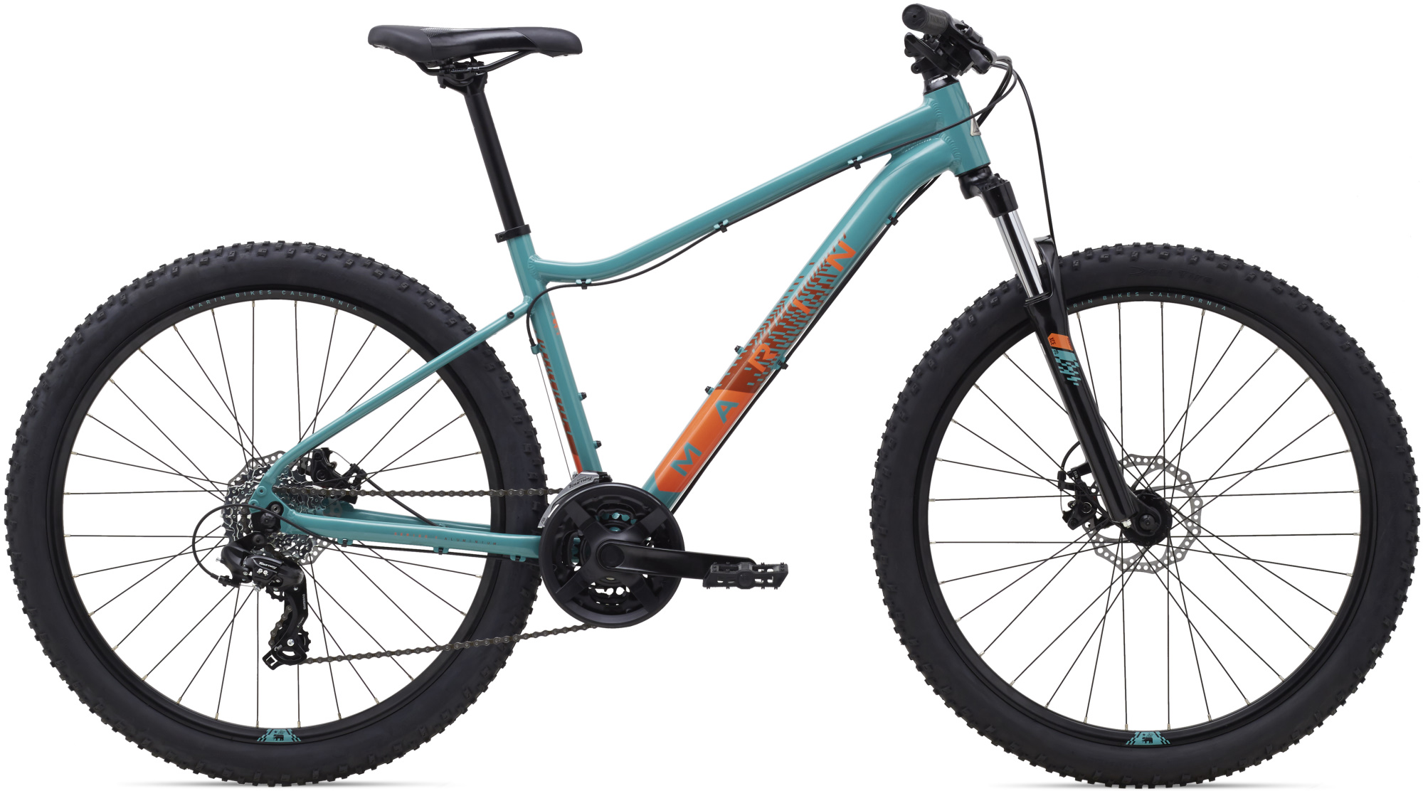 Велосипед 27,5" Marin WILDCAT TRAIL 1 WFG рама - M 2021 Gloss Dark Teal/Coral/Dark Coral