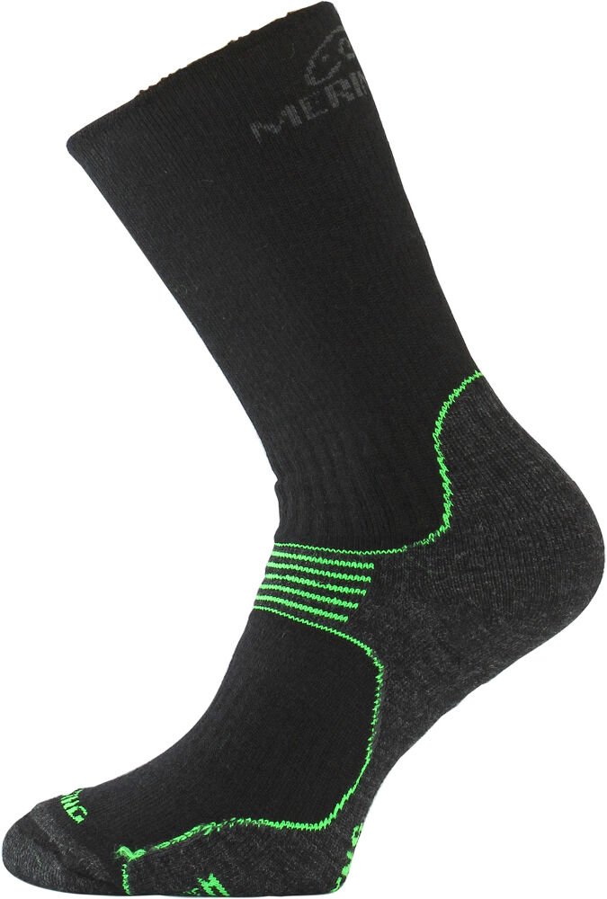 Термошкарпетки Lasting трекінг WSB 906, розмір L, чорні/зелені фото 