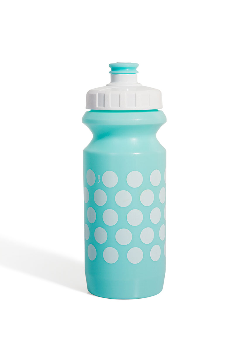 Фляга 0,6 Green Cycle GBT-512M Polka Dot з Big Flow valve, LDPE light blue nipple / white matt cap / light blue matt bottle фото 