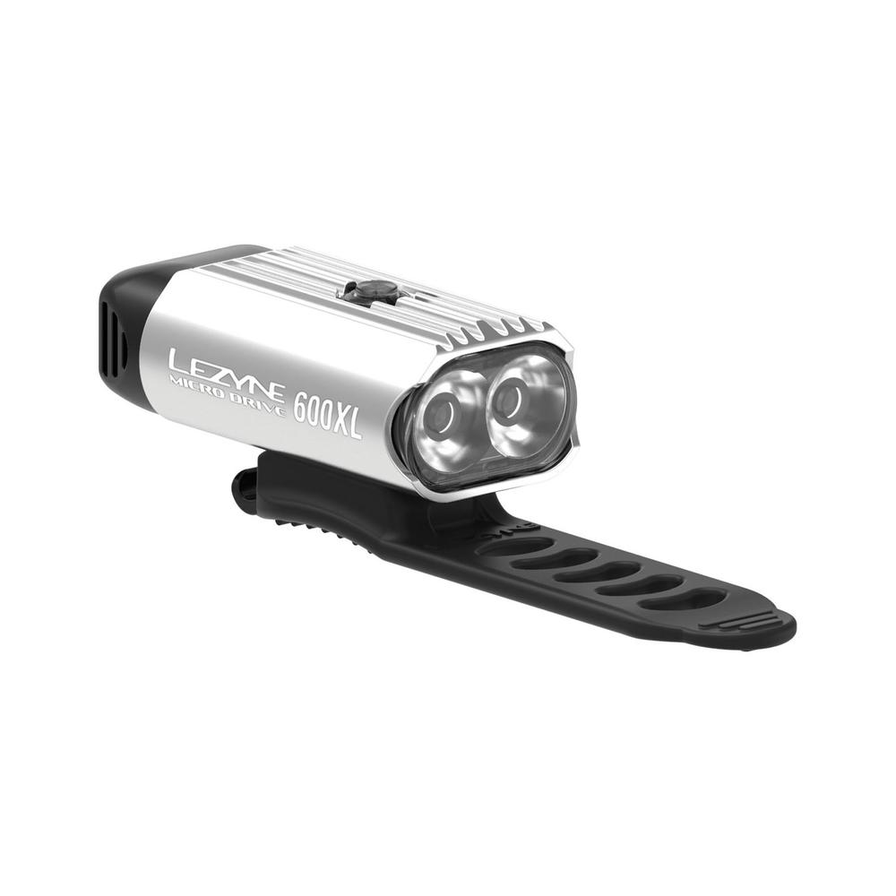 Фара передняя Lezyne MICRO DRIVE 600XL, 600 люмен, 9 режимов, серебристая фото 