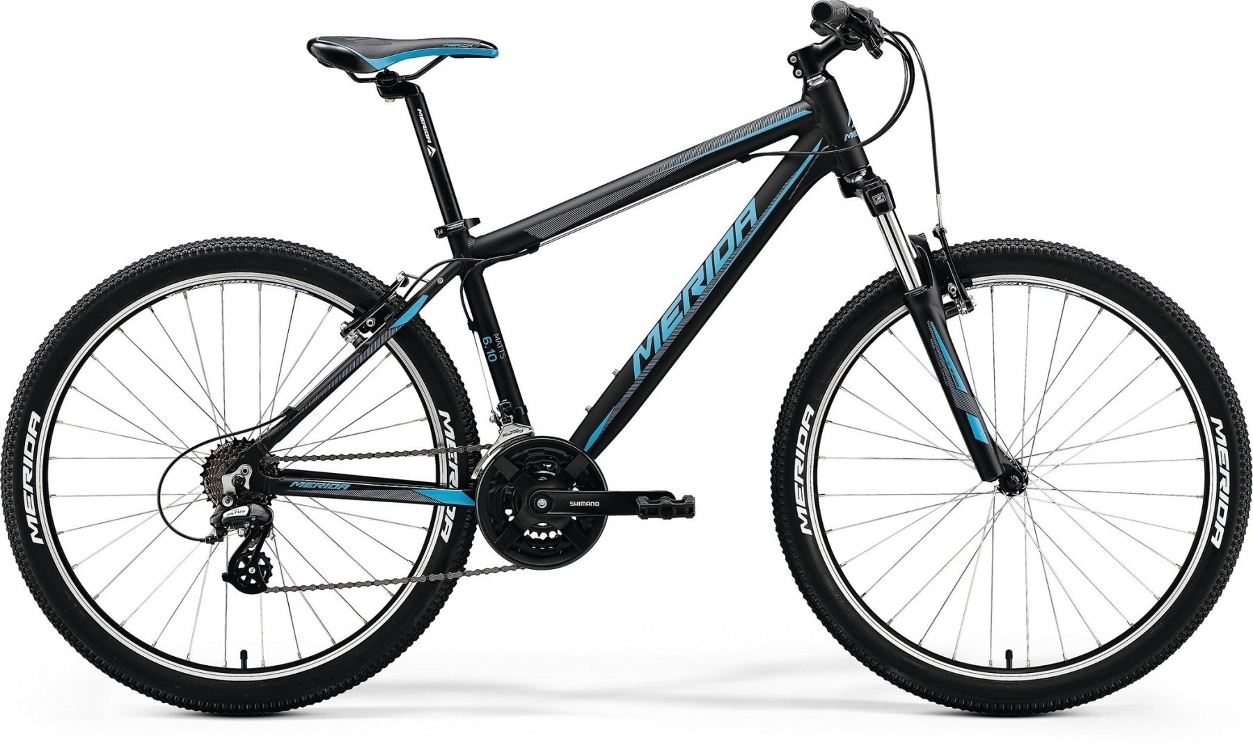 Велосипед 26" Merida Matts 6.10-V рама 18" черно-голубой 2018 фото 