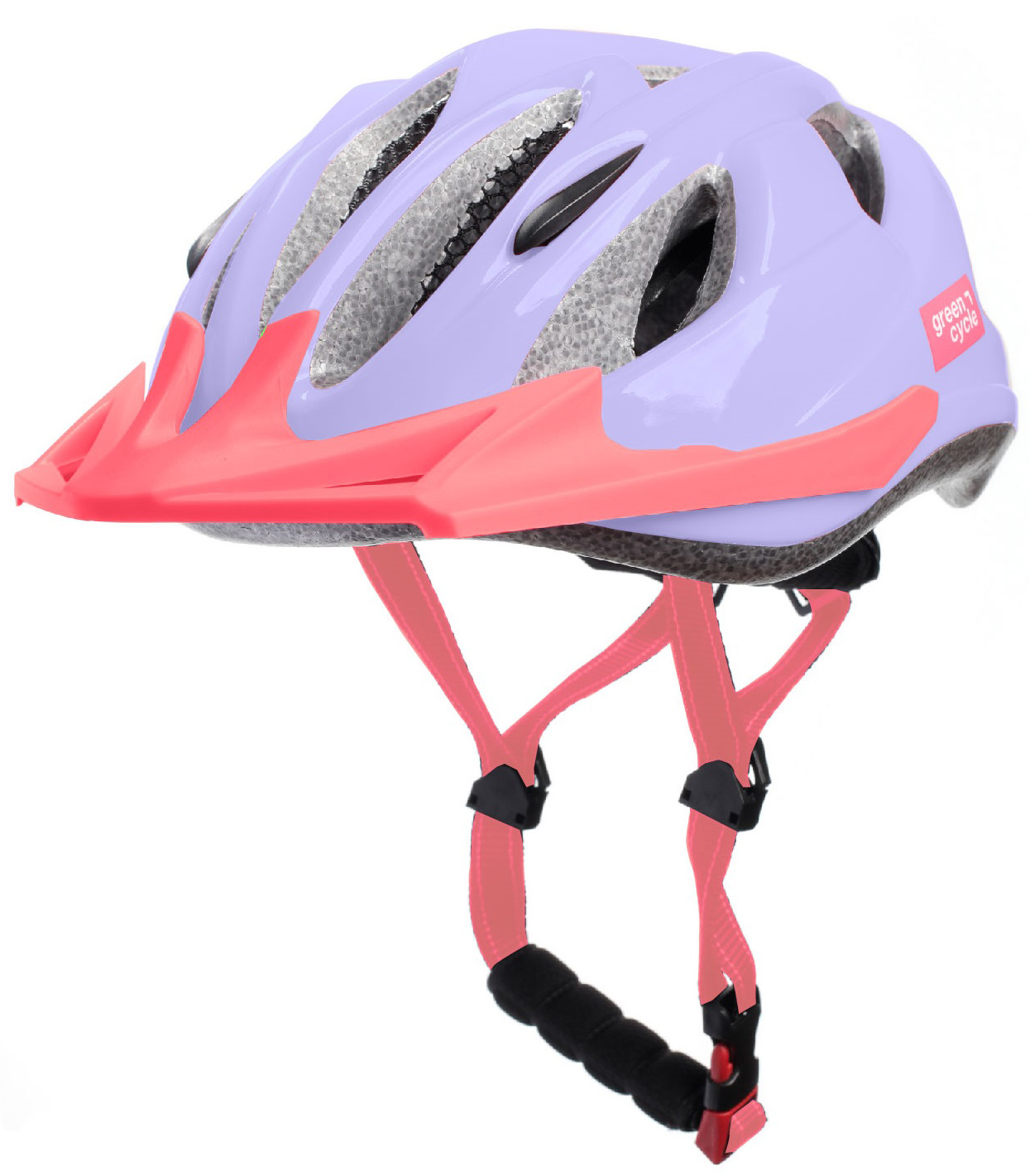 Шлем детский Green Cycle FRIDA размер 50-54см сиренево-розовый лак фото 