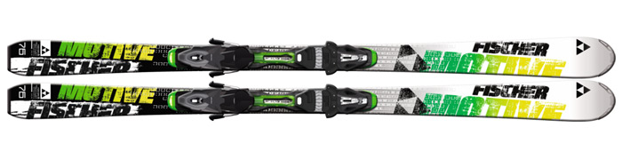 Горные лыжи Fischer Motive 76 Powerrail + RS 11, 161 cm, с креплением, black-green фото 