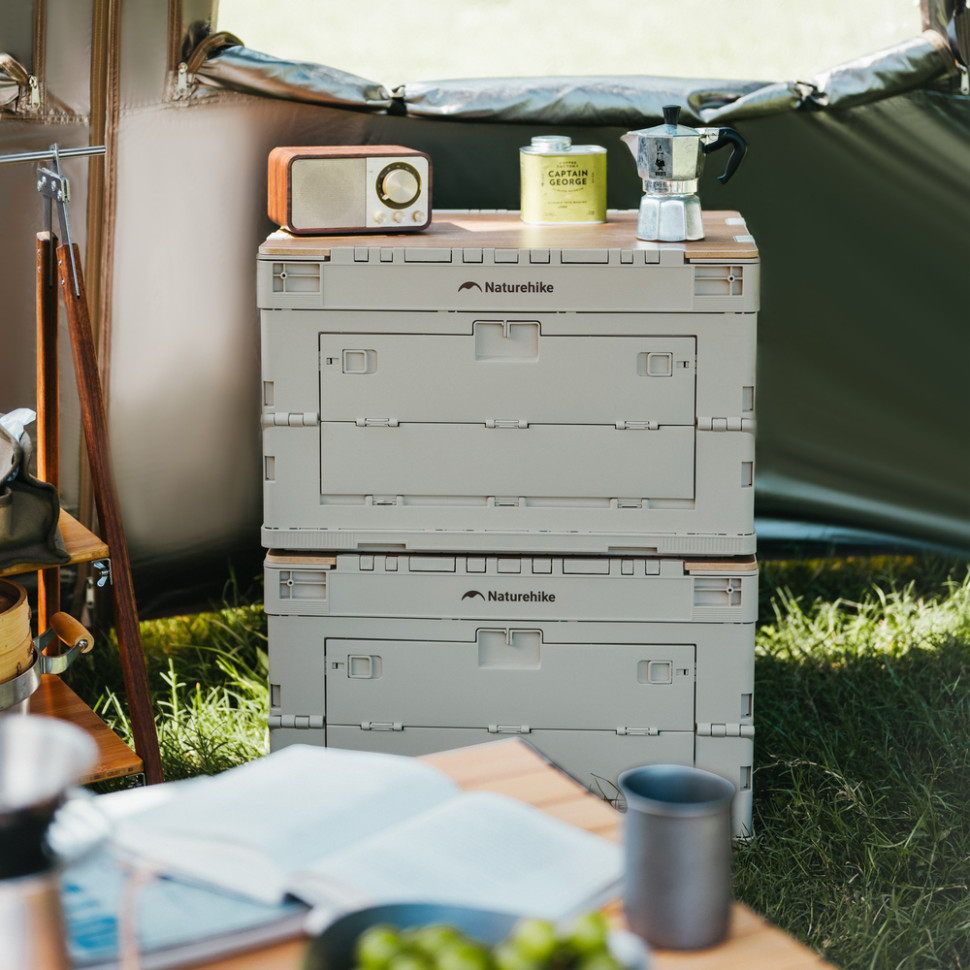 Контейнер складной Naturehike CNK2450XB020, 23 л, бежево-серый фото 8