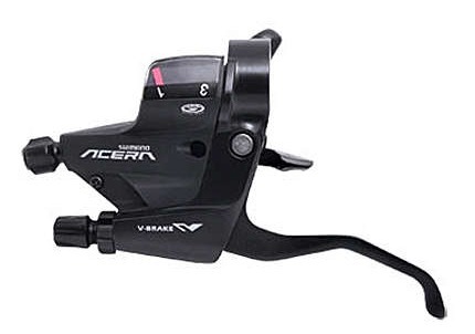 Ручка перемикання лів. SHIMANO ST-M390-L ACERA 3шв., Тросик 1800мм, гальм. ручка 2 пальця alloy фото 