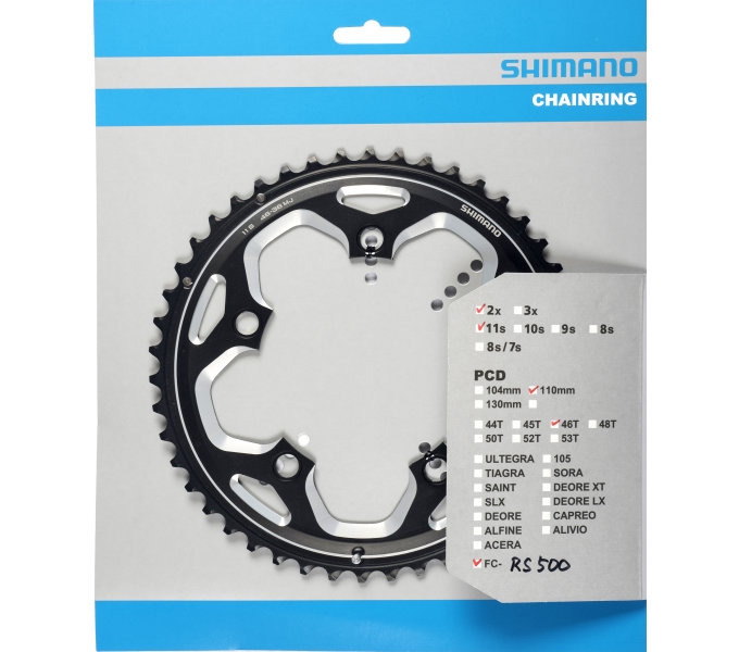 Звезда к шатуну Shimano FC-RS500, 46T, 2/11-ск., MJ, 5-лапка фото 