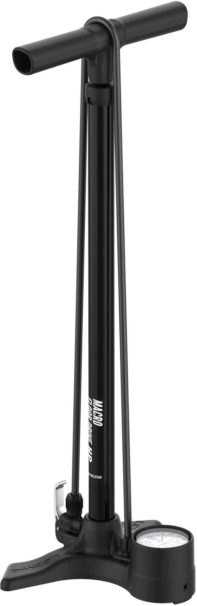 Насос напольный Lezyne MACRO FLOOR DRIVE DV, манометр 2,5", 220psi, черный матовый фото 
