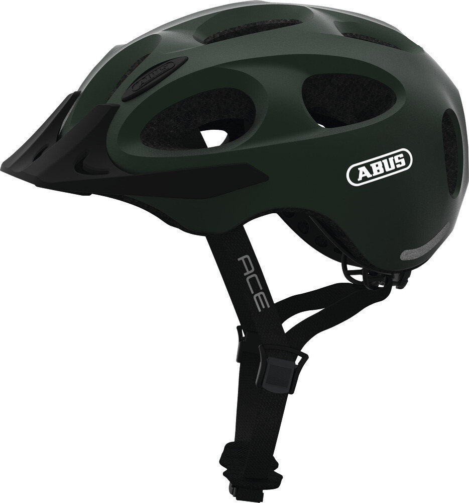 Шлем ABUS YOUN-I ACE, размер L (56-61 см), Metallic Green, темно-зеленый