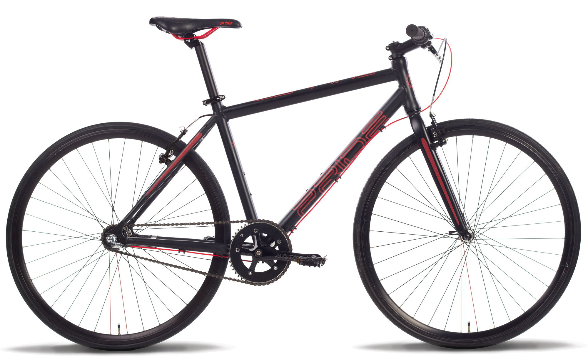Велосипед 28 '' Pride BULLET рама - 20 "чорно-червоний матовий 2016 фото 