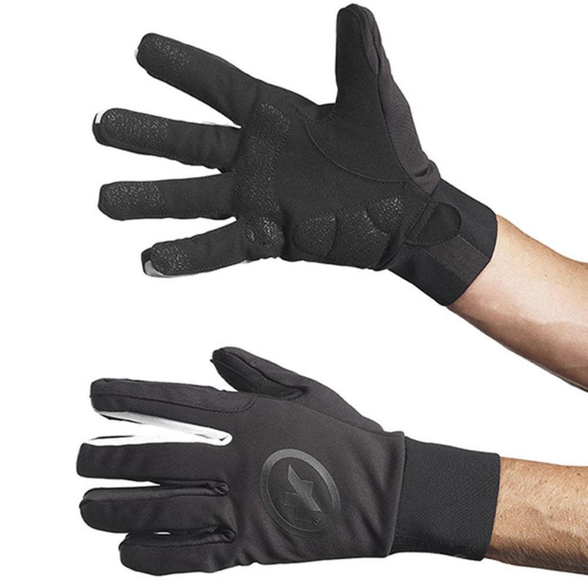 Перчатки ASSOS Bonka Gloves Evo 7 Black Volkanga, с закрытыми пальцами, черные с белым, S