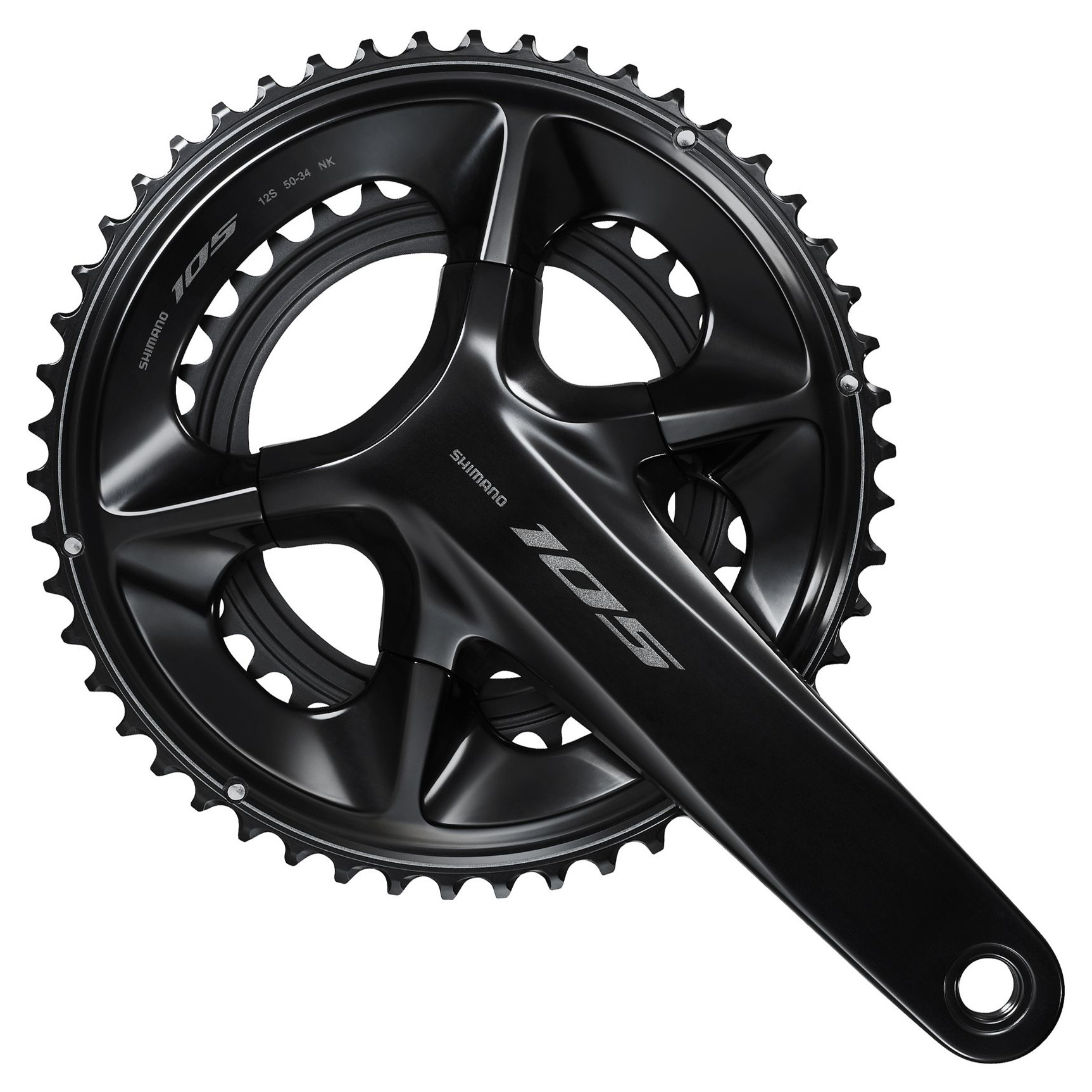 Шатуны Shimano FC-R7100 105, 175 мм, 2x12-ск., 52x36T, интегрированная ось, без каретки фото 