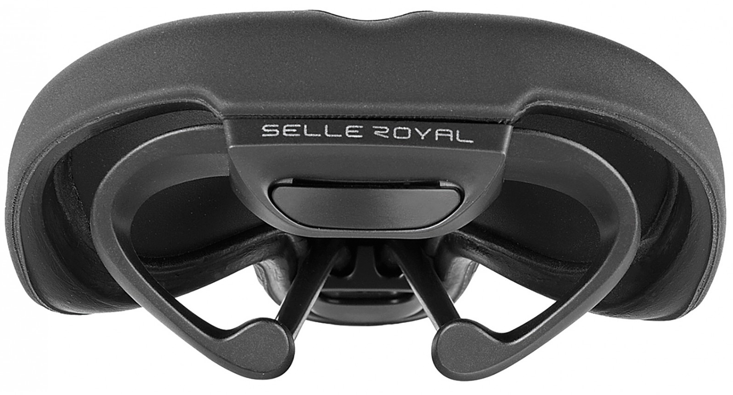 Седло Selle Royal SCIENTIA M1 Moderate, 3D skingel, обивка Black gummy/Black mokka, 289х141мм, 425г, рейлы сталь + Curva suspension, unisex, чёрное фото 3