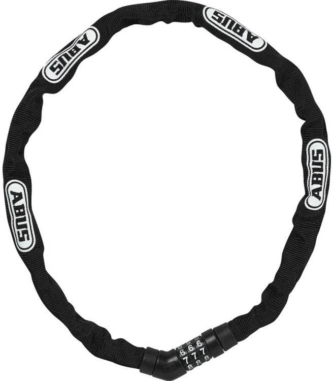 Замок ABUS Steel-O-Chain, цепь 4x75, кодовый на 3 цифры, черный, белый логотип фото 