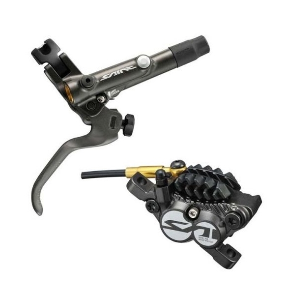 Тормоз дисковый гидравлический Shimano M820 SAINT, правая ручка, 4-порш. калипер, J-kit гидролиния 1700мм, задний фото 