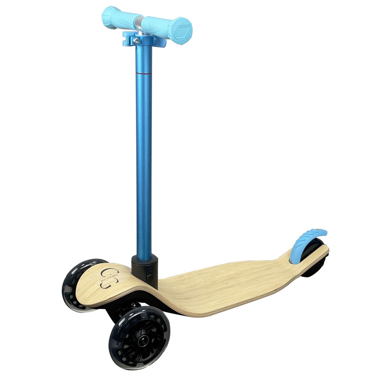 Самокат дитячий 3х колісний GreenGo Wood Blue фото 