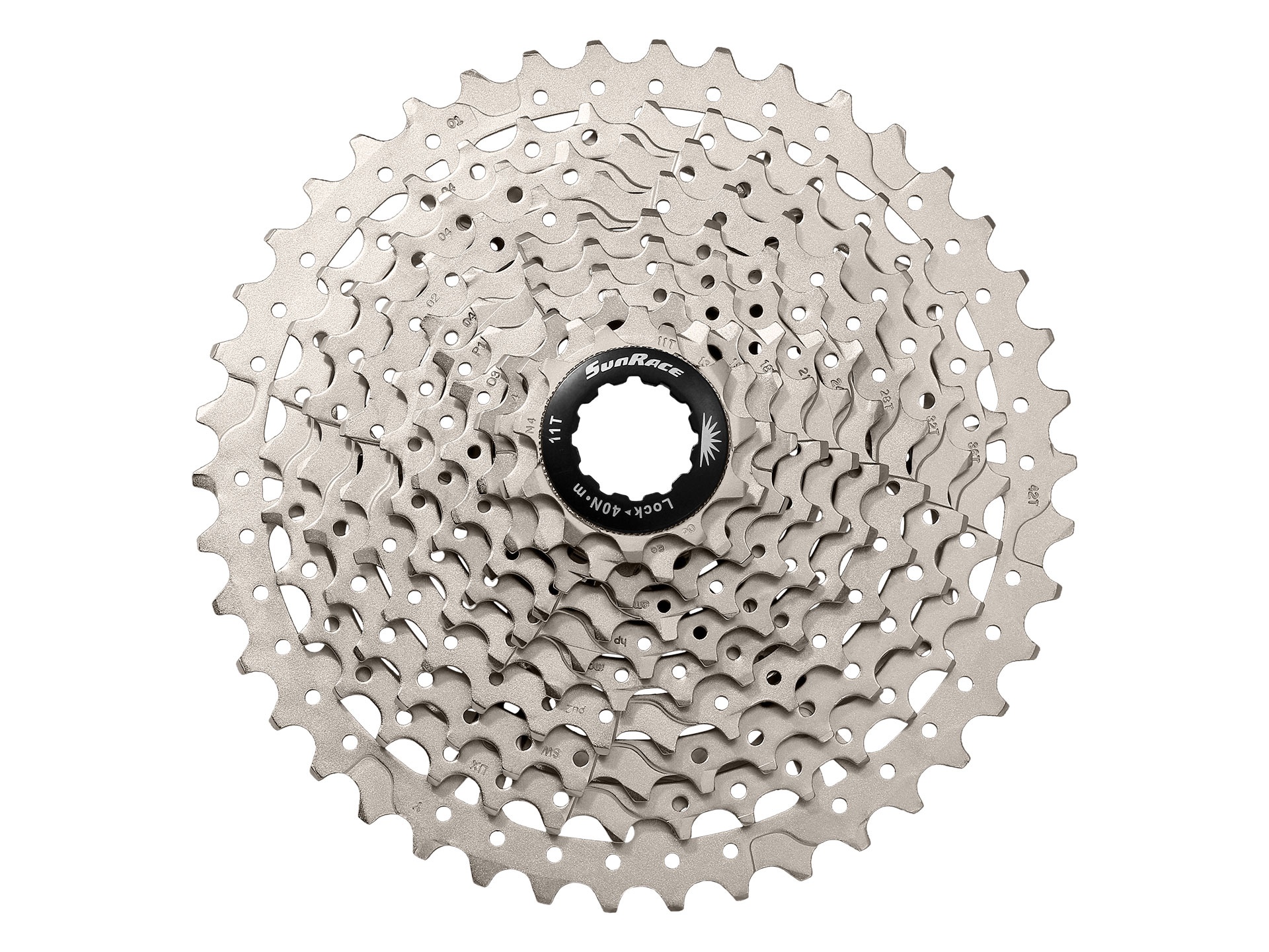 Касета 10-k 11-46T SUN RACE MS2 MTB, сталевий павук, Metallic Silver фото 