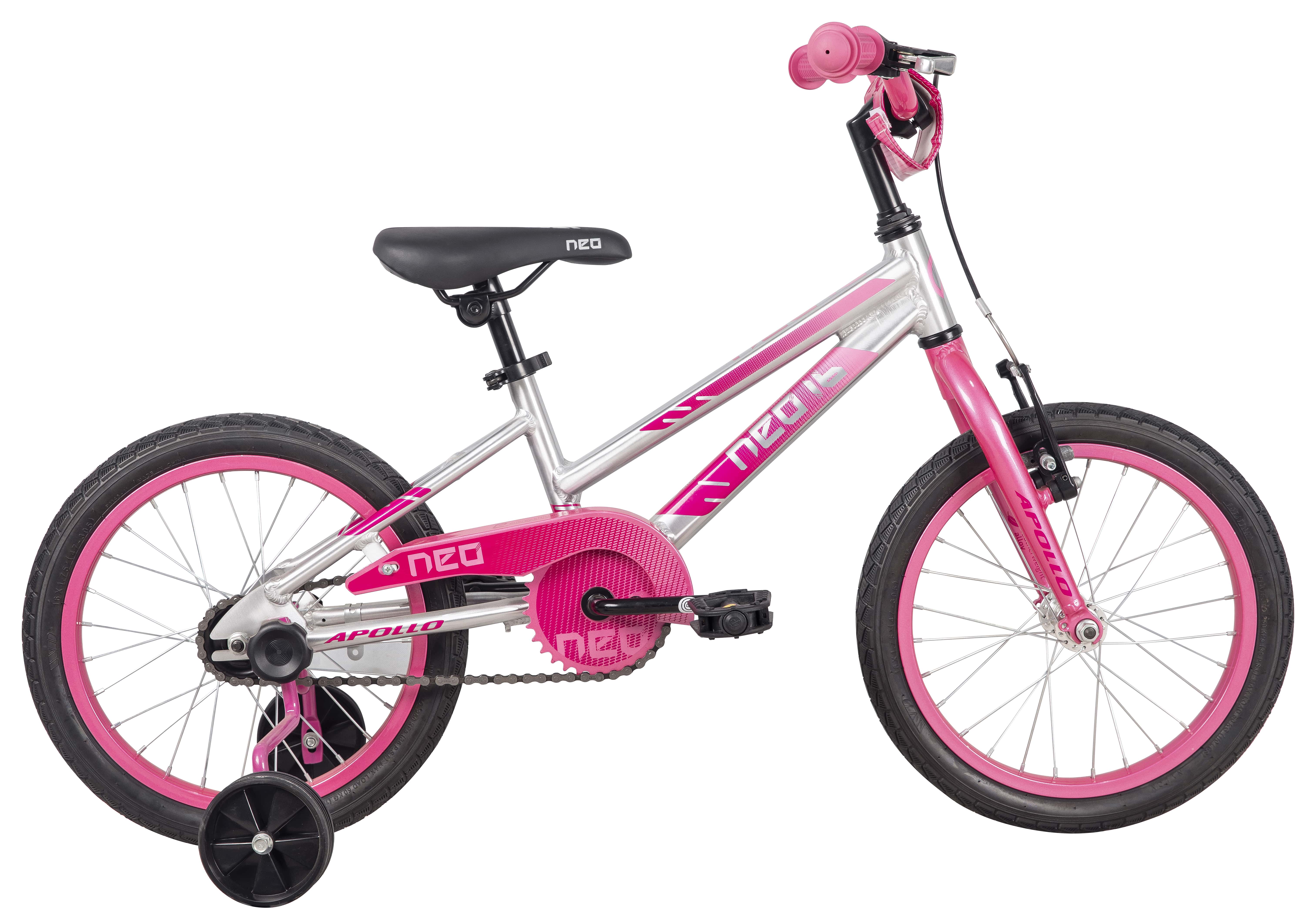Велосипед 16" Apollo NEO girls Brushed Alloy / Pink / Dark Pink Fade фото 