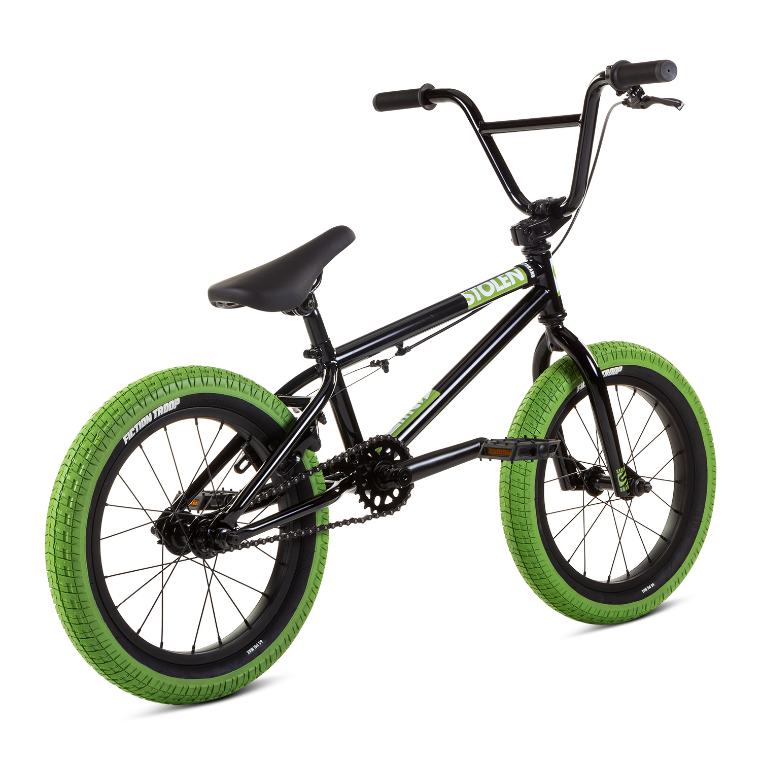 Велосипед 16" Stolen AGENT 16.25" BLACK W/ NEON GREEN TIRES A1 фото 3