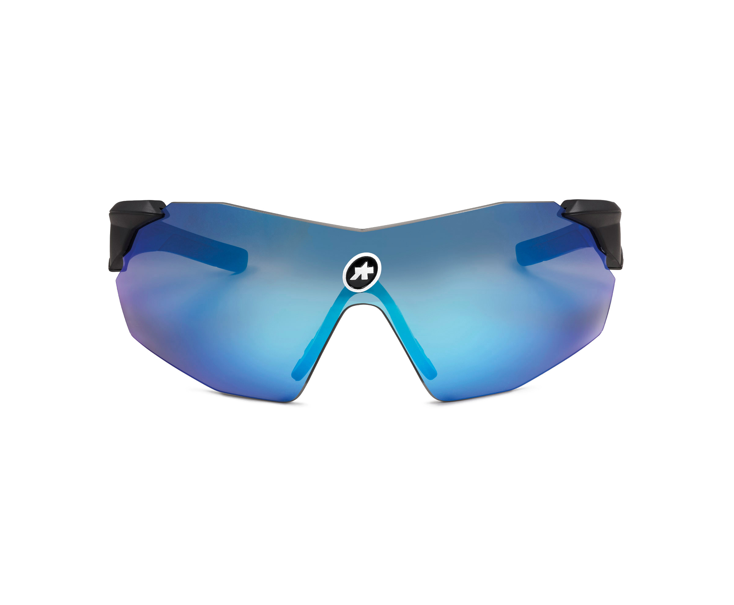 Очки ASSOS Eye Protection Skharab Neptune Blue, черные, синяя линза фото 