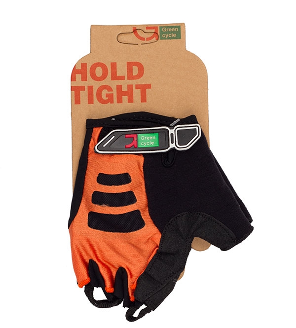 Перчатки Green Cycle NC-2507-2015 MTB Gel без пальцев S оранжево-черные фото 1