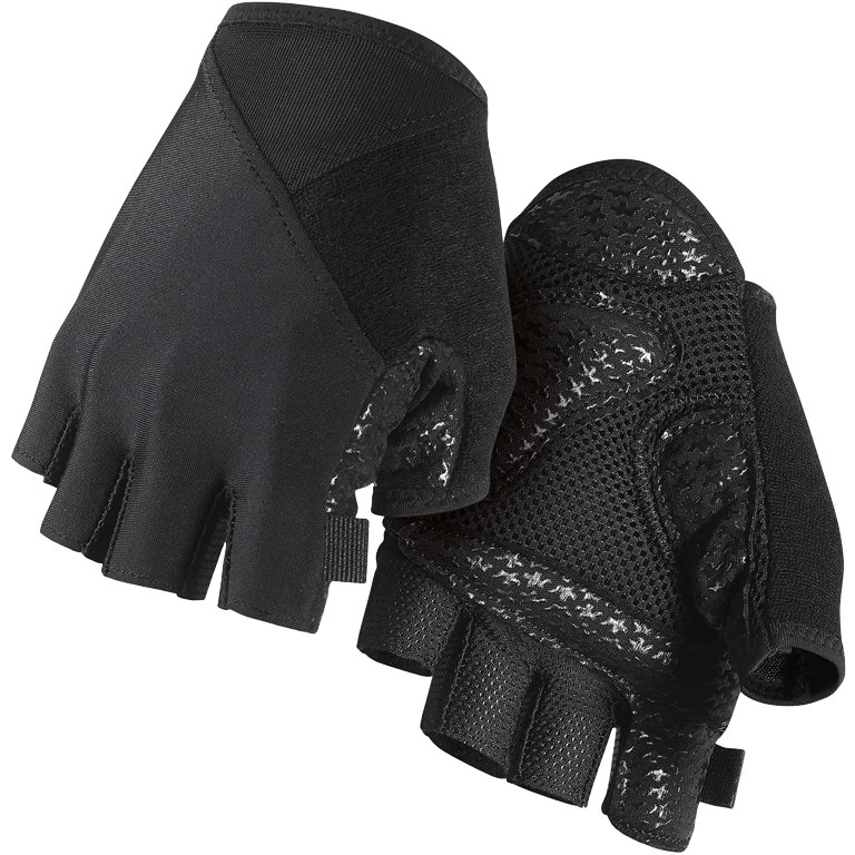 Перчатки ASSOS Summer Gloves S7 Black Volkanga, без пальцев, черные, S фото 