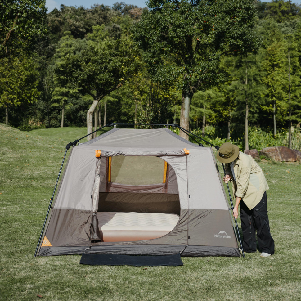 Палатка четырехместная Naturehike Cape Series 5.2 CNK2450WS037, серо-коричневая фото 3