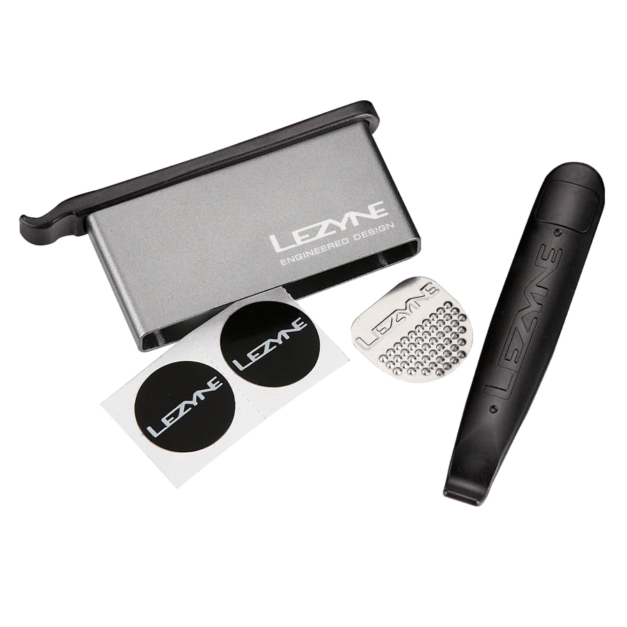 Набор латок с бортировочными лопатками Lezyne LEVER KIT-FORGED ALLOYBOX, 6 шт, серый фото 