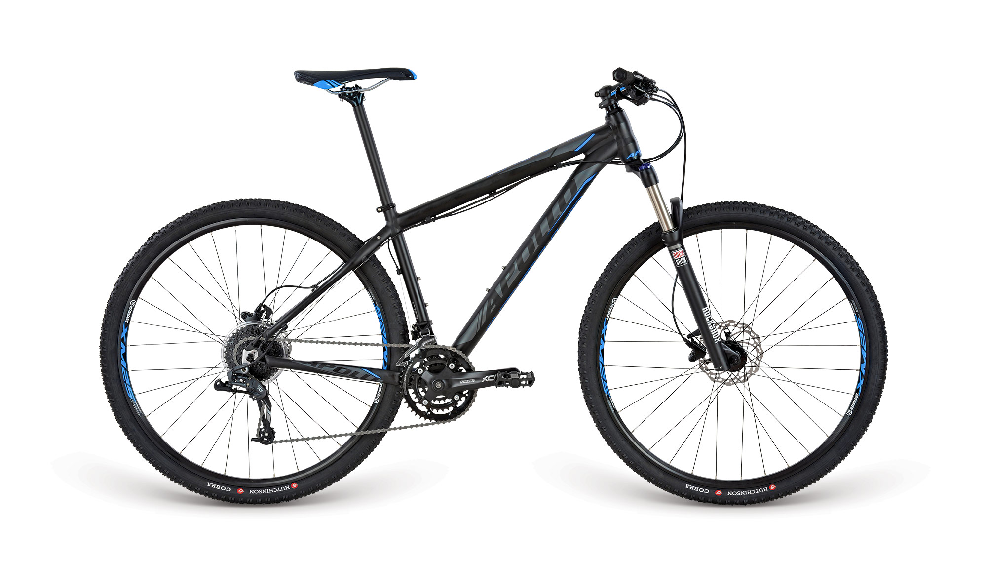 Велосипед 29" Apollo XPERT 40 рама - M matte Black / matte Charcoal / matte Blue фото 