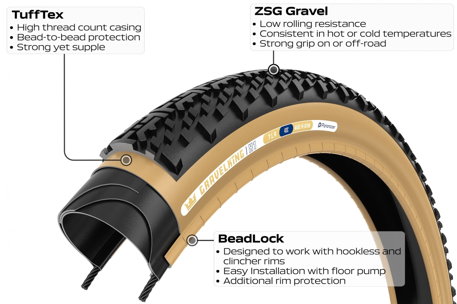 Покрышка 700x35C Panaracer GRAVELKING X1 GEN2, черная с коричневой боковиной фото 3
