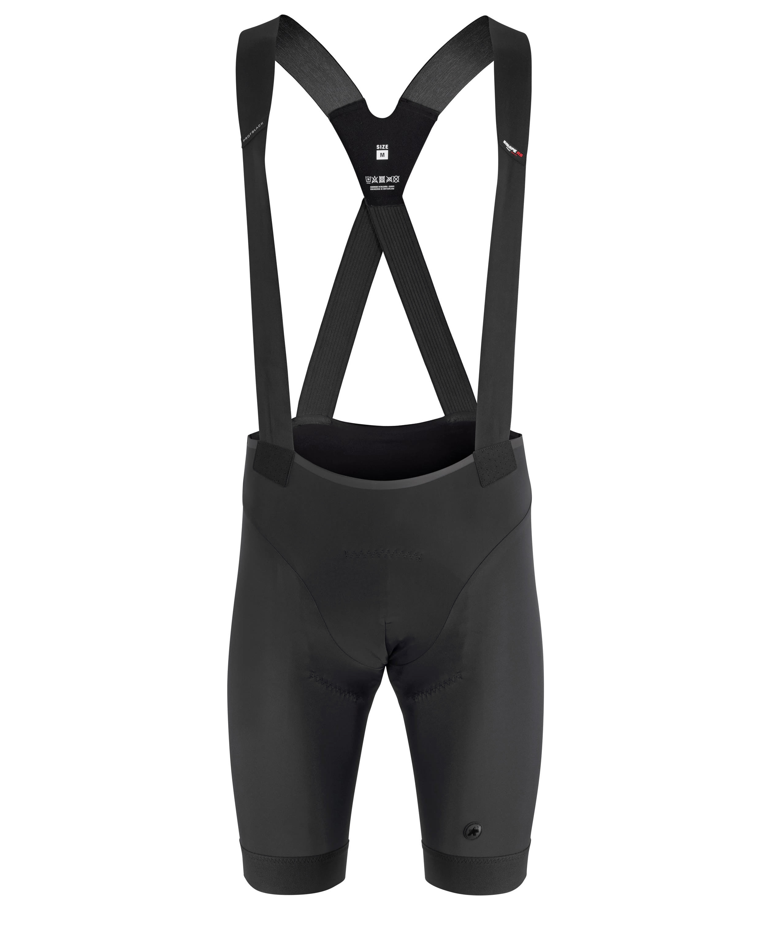 Велотрусы ASSOS Equipe RS Bib, на лямках, мужские, черные с черным логотипом, XL 